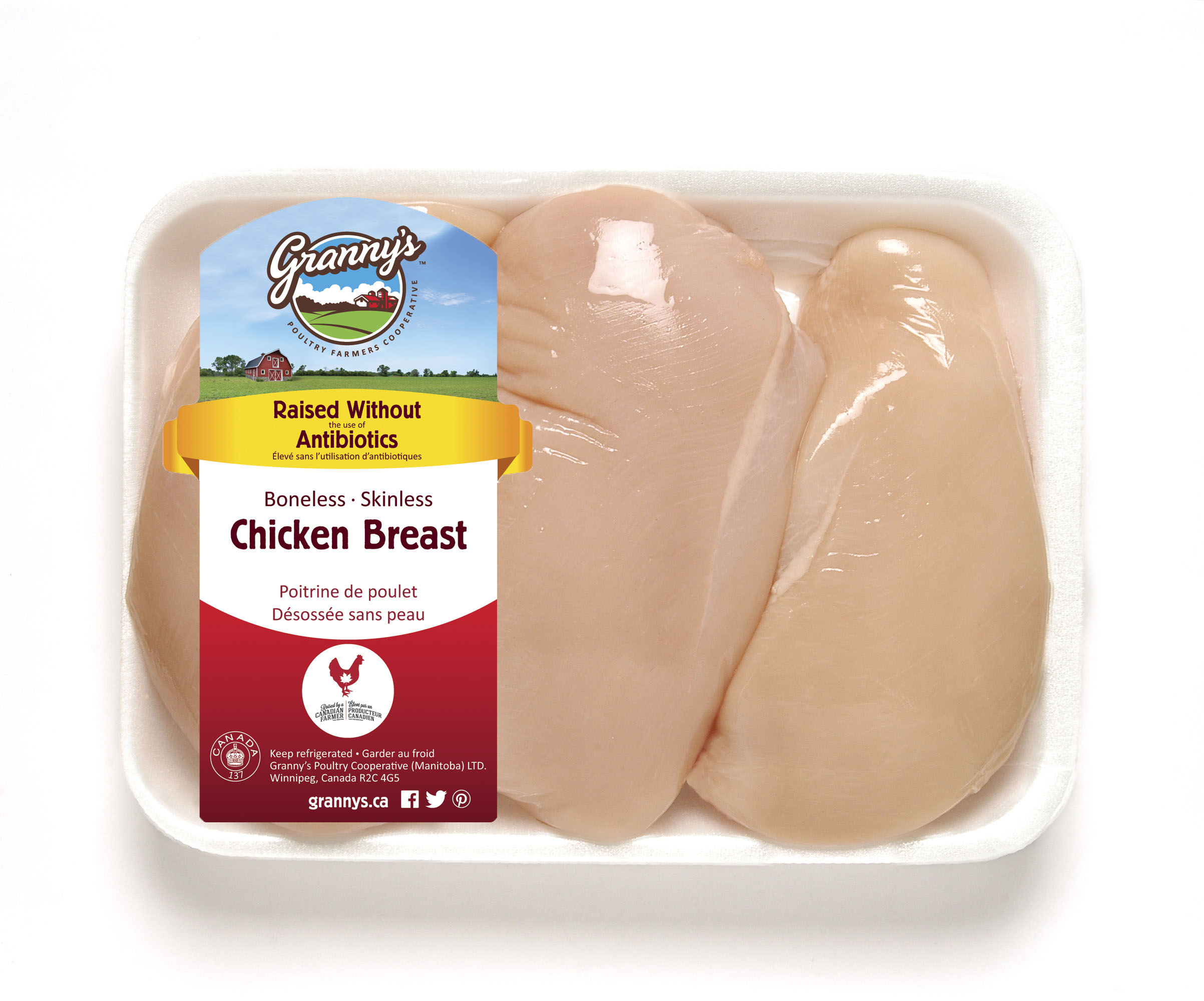 Raised Without Antibiotics Boneless, Skinless Chicken Breast Granny's